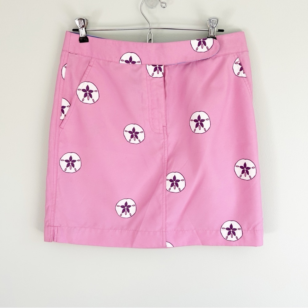 NWT Bermuda Styles Pink Sand Dollar Print Bermuda Skirt 6 *missing lining*